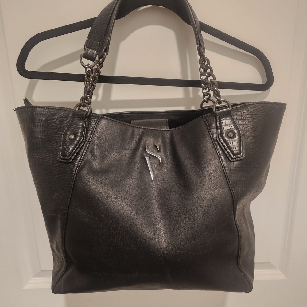 Simply Vera Vera Wang Black Tote with Chain Straps